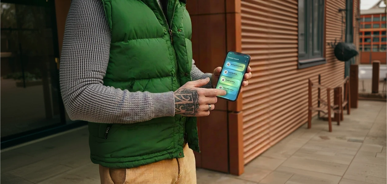 Frontline worker using Lemy on a mobile device
